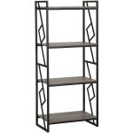 Beliani - bibliothque au style industriel compos de 4 compartiments en imitation bois et une structure ...