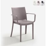Bica - chaise empilable victoria en polypropyle'ne anthracite avec accoudoirs et pieds antide'rapants ... Bica - chaise empilable victoria en polypropyle'ne anthracite avec accoudoirs et pieds antide'rapants ...