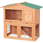 Wiltec clapier ? 871 x 547 x 1000 mm ? 2 tages ? toit bitum ? en bois de sapin ? avec rampe et enclos ...