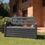 Toomax - coffre / banc de jardin en polyorioylène anthracite 132x58x89 cm Toomax - coffre / banc de jardin en polyorioylène anthracite 132x58x89 cm