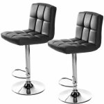 Bigzzia - lot de 2 tabourets de bar en cuir pu pivotant hauteur rglable avec dossier pour petit djeuner, ...