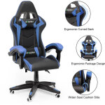 Bigzzia - fauteuil de bureau chaise gamer chaises de bureau � haut dossier avec coussin et dossier inclinable ...
