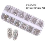 Bijoux pour ongles transparents, strass ronds pour ongles, perles de cristal 3d, pierres pr�cieuses pour ...