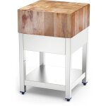 Billot de boucher inox et bois de bouleau - fricosmos