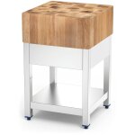 Billot de boucher inox et bois de chne - fricosmos