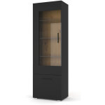 Bim furniture - buffet de salon anette 60x44x190cm ch�ne noir mat