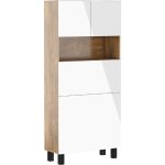 Bim furniture - homi - bureau pliant chne bordeaux / blanc brillant
