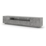 Bim furniture - meuble tv suspendu ou au sol 200x42 / 36x37 cm stand aura couleur ciment