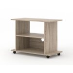 Bim furniture - meuble tv yogi 80cm sur roulettes chne sonoma