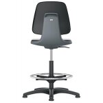 Bimos - chaise d'atelier pivotante labsit patins + anneau repose - pieds coque de si�ge anthracite mousse ...