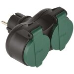 Biplite 2 prises + terre 16a ip44 noir et vert - electraline