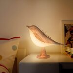 Bird lampe de table night light, lampe de table sans fil dimmable, usb rechargeable touch sensor control ...