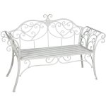 Biscottini - banc d'extérieur en fer 133x47x90 cm canapé de jardin et d'entrée banc en métal blanc chaise ... Biscottini - banc d'extérieur en fer 133x47x90 cm canapé de jardin et d'entrée banc en métal blanc chaise ...