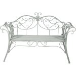 Biscottini - banc d'extrieur en fer 133x47x90 cm canap de jardin et d'entre banc en mtal gris chaise ...