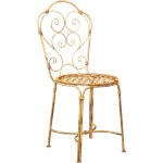 Biscottini - chaise en fer forg 97x40x45 cm chaises  assise ronde chaises en fer antique chaises de ...