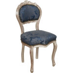 Biscottini - chaises louis xvi 90x45x42 cm chaise argente antique chaise rembourre fauteuil de style ...
