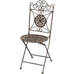 Biscottini - chaise pliante en fer forg chaise de jardin et de terrasse avec motifs dcoratifs style ...