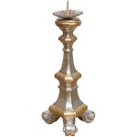 Biscottini - chandelier en bois feuille d'or et d'argent. made in italy