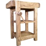 Biscottini - etabli rustique en bois massif de tilleul, finition naturelle made in italy