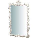Biscottini - miroir vertical en bois, finitions blanc c�rus�. l59xpr6xh98 cm. fabriqu� en italie