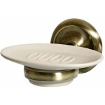 Bisk - porte savon mural laiton antique cramique