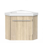 Biubiubath - meuble de salle de bain d'angle gain de place - lave main - bois clair - 40x40 cm Biubiubath - meuble de salle de bain d'angle gain de place - lave main - bois clair - 40x40 cm