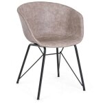Bizzotto - chaise warhol vintage simili cuir beige 59 x 54, 5 x 80 cm