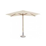 Bizzotto - parasol 300x200 cm en toile polyester cr�me et m�t en bois - attol