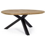 Bizzotto - table de jardin forme galet en teck et aluminium l160 - cap ferret Bizzotto - table de jardin forme galet en teck et aluminium l160 - cap ferret