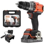 Black + decker outillage - perceuse  percussion sans fil 18v, 1 batterie li - ion 2, 0 ah, chargeur ...