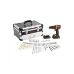 Trapano avitateur de percussion avec batterie 18v double en valigetta premium avec casset de 80 accessoires ...