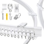 Blackcup rail � rideau flexible courb� 3m, kit complet avec 24 crochets en acier inoxydable, adaptable ...