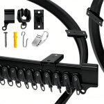 Blackcup tringle � rideau courbe 2 m�tres, rail coulissant en forme de l / u, id�al pour s�paration de ...