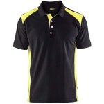 Polo blaklader maille piqu homme noir epaules jaunes l