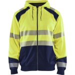 Sweat de travail zipp  capuche haute visibilit 3546 - jaune fluo / marine s