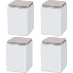 (blanc 10 cm) 4 pieds de support de meuble, rehausseur autocollant en acier au carbone, carr� 6 x 6 cm, ...