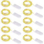 Blanc chaud 10 guirlande lumineuse � piles, 1m 10 led mini guirlande led fil de cuivre fairy lights girlande ...