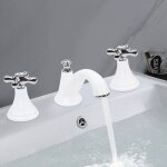 Blanc m�langeur 3 trous pour lavabo interface standard g1 / 2 pouce m�langeur