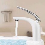 Blanc robinet de salle de bain blanc mitigeur lavabo salle de bain mitigeur monocommande salle de bain ...