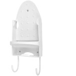 Blanc support de planche � repasser, support mural pour fer � repasser �lectrique, organisateur de rangement ...