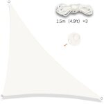 Blanc, voile d'ombrage triangulaire 3x3x4. 3m imperm�able toile ombrage uv protection pour patio jardin, ...