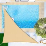 Blanc, voile d'ombrage triangulaire 3x3x4. 3m imperm�able toile ombrage uv protection pour patio jardin, ...