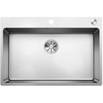 Blanco - andano 700 - vier 74x50 cm avec commande excentrique pushcontrol, inox 525246