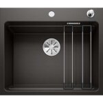 Blanco etagon 6 - vier en silgranit, 60x51 cm, avec commande de vidage et avec rails, noir 525889