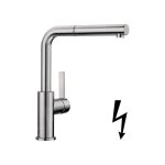 Blanco - lanora s - mitigeur d'vier avec douchette extractible, inox bross 525126