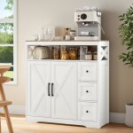 Blanketswarm - buffet cuisine en bois, armoire de cuisine - 2 portes - 3 tiroirs - 100 x 40 x 105 cm ...