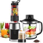 Blender mixeur 3 - en - 1, 700w blender smoothie 24000 tours / min, avec pot de 1, 2 l / bouteille de ...