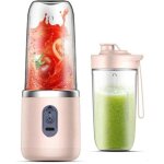 Blender � smoothies rose rechargeable - sans fil et portable - mixeur � fruits - rechargeable par usb ...