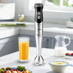 Mixeur plongeant 700w mixeur plongeur en acier inoxydable 2 vitesses facile pour aliments pour b�b�s, ...
