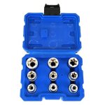 Bleu 9 pices coffret cl  douilles torx